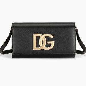 Dolce & Gabbana Black Clutch with Gold Logo